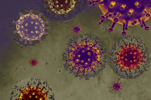 ウイルスのパンデミック細胞や細菌分子の概念 細胞感染生物 — ストック写真