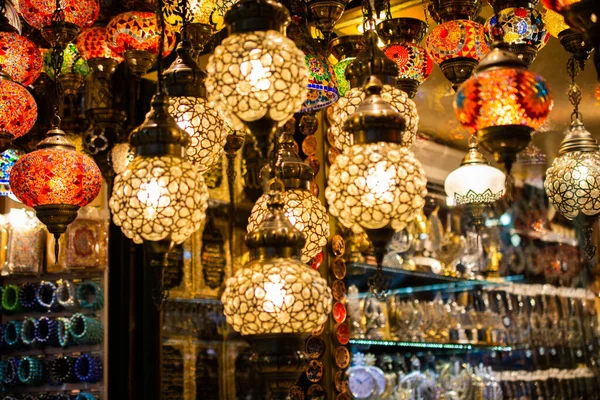 Mosaic Colorful Ottoman Lamps Lanterns — Stock Photo, Image