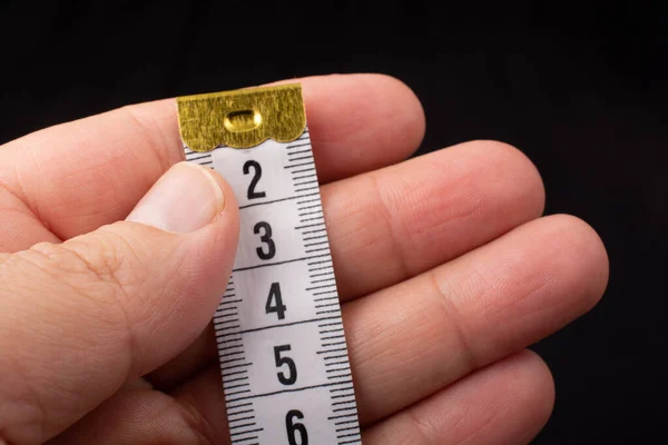 soft measuring tape. tape measure with metric scale Stock Photo