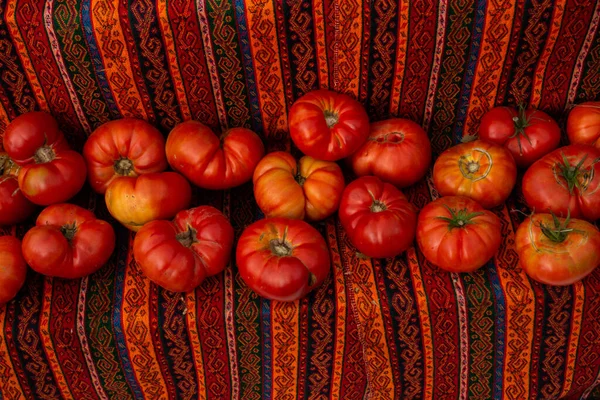Tomate Vermelho Fresco Mercearia Para Conceito Fundos Alimentares — Fotografia de Stock