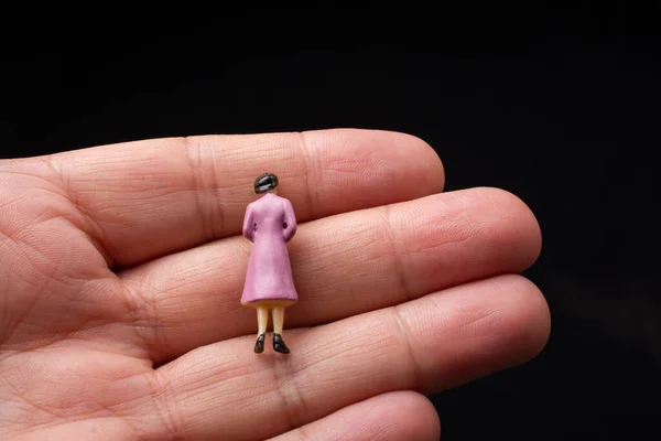 Little Tiny Woman Person Figurine View — Stock Photo, Image