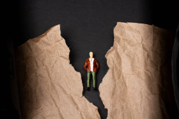 Pequena Figura Homem Pessoa Minúscula Vista — Fotografia de Stock