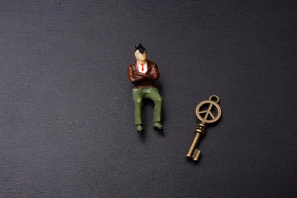 Figurine Minuscule Modèle Miniature Homme Femme Vue — Photo