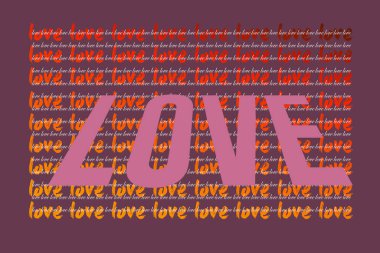 Sevgi ve özenin sembolü olarak aşk sözcükleri. Sevgililer Günün kutlu olsun.