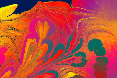 Soyut boyalı yaratıcı ebru sanat arka planı. Mermer desenli çiçek desenleri