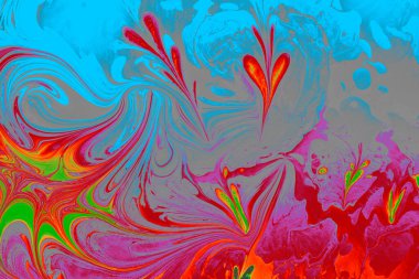 Soyut boyalı yaratıcı ebru sanat arka planı. Mermer desenli çiçek desenleri