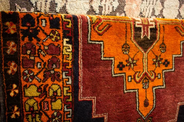 Traditionell Turkisk Matttextil Med Mönster Basaren — Stockfoto