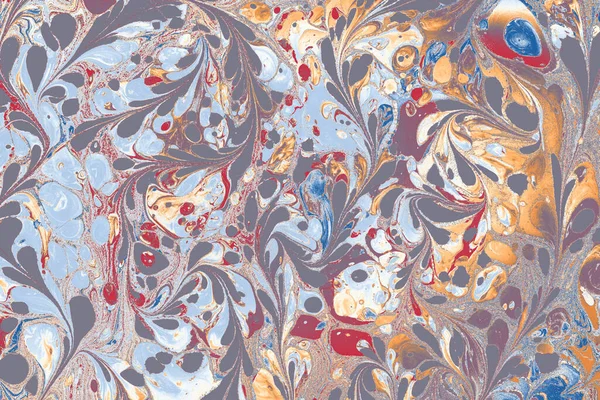 Kreativ Ebru Konst Bakgrund Med Abstrakt Färg Marmorering Konsistens Blommönster — Stockfoto