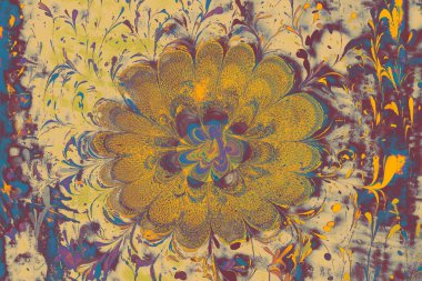 Soyut boyalı yaratıcı ebru sanat arka planı. Mermer desenli çiçek desenleri