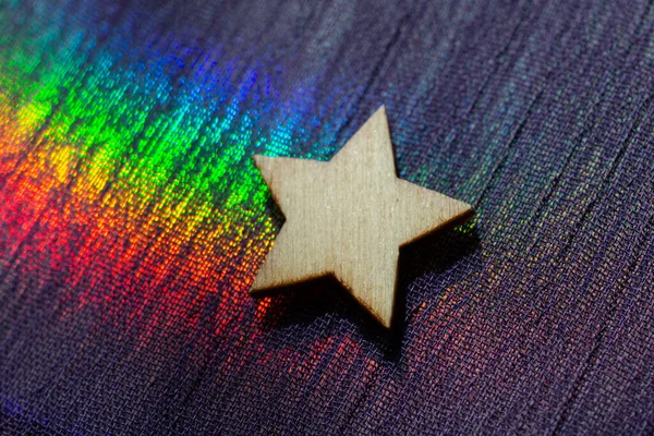 Icono Estrella Madera Tela Colores Brillantes —  Fotos de Stock