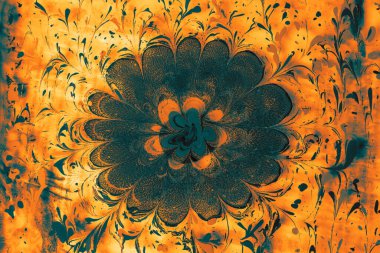 Soyut boyalı yaratıcı ebru sanat arka planı. Mermer desenli çiçek desenleri