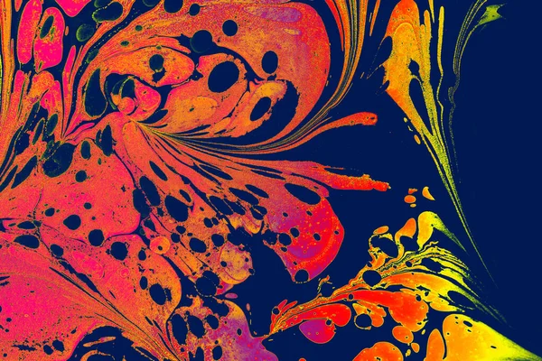 Creative Ebru Art Background Abstract Paint Mramorování Textury Květinové Vzory — Stock fotografie