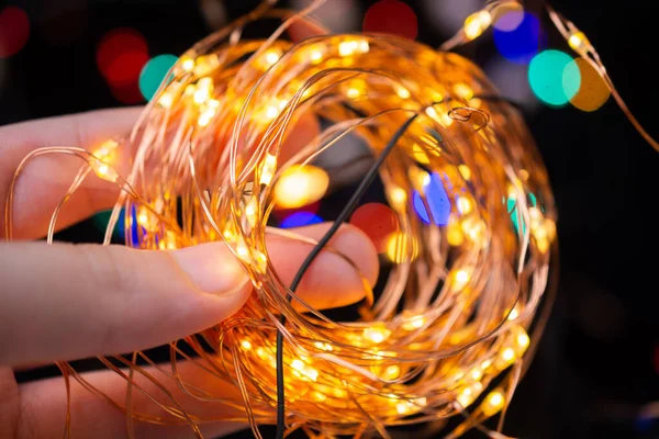 Brillante Luz Festiva Decoración Fiesta Navidad Conjunto Fondo Luminoso — Foto de Stock