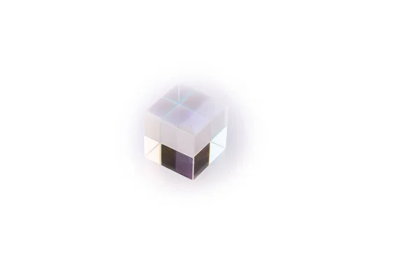 Bright Luminous Prism Cubes Refract Light Different Colors Physics Optics — Stock Photo, Image