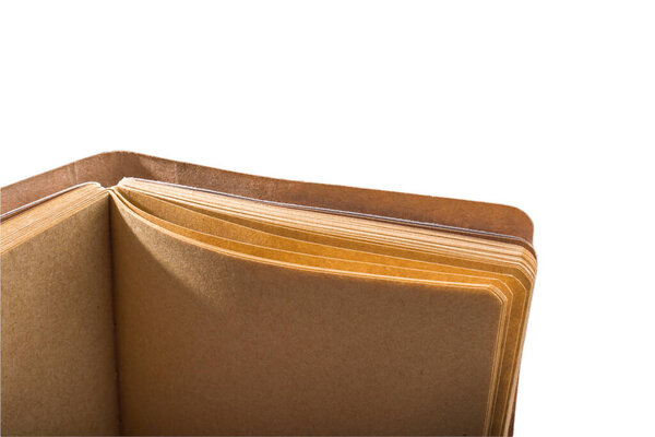 Note book spreadsheet pages. Opened blank note book isolated on white.