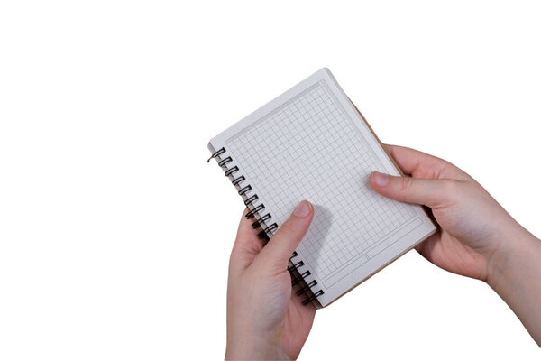 Note book spreadsheet pages. Opened blank note book isolated on white.