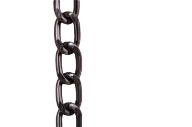 A coiled metal chain isolated  on white background