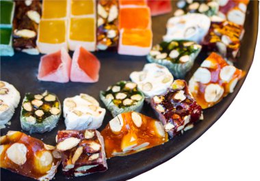 Doğulu tatlılar Türk lokumu. Türklerin lezzet çeşitleri.