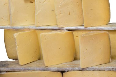 Chunk of cheese  isolated on white