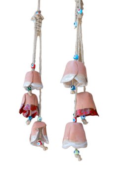 Cowbells craft, detail of craftsmanship isolated on white