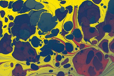 Grunge soyut Ebru mermer dokusu dağınık boya girdapları ve sıkıntılı sanatsal arka plan.