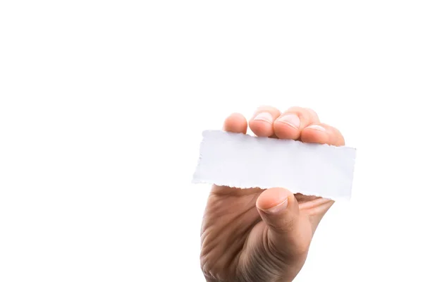 Carta stracciata bianca in mano — Foto Stock