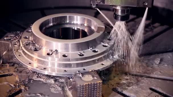 CNC machine automatic drilling. — Stock Video