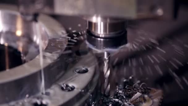 CNC-Maschine automatisches Bohren. — Stockvideo