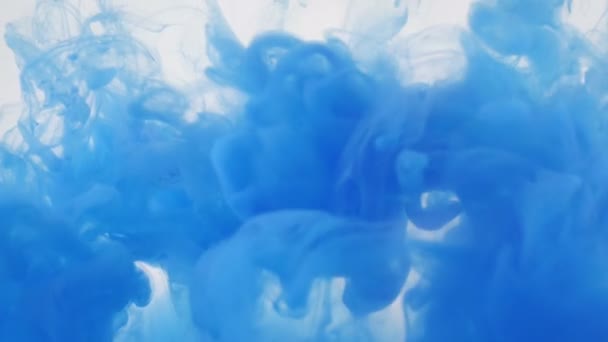 Colourfull achtergrond abstractie. Blauwe inkt in water. — Stockvideo