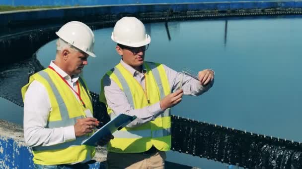 Inspectors are researching probes of the wastewaters — Stock Video