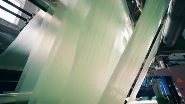 Modern plastik torba üretim makinesi — Stok video