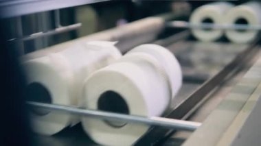 Tuvalet kağıdı, taşıyıcı boyunca toplu halde hareket ediyor.