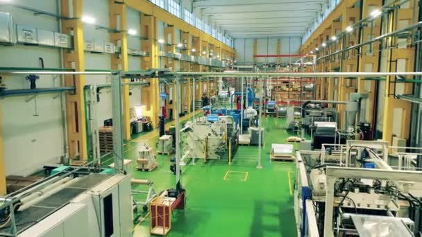 Plastic-producing factory unit filled with equipment — Stock Video