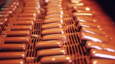 Çikolatayla kaplanmış şekerlemelere yaklaş.