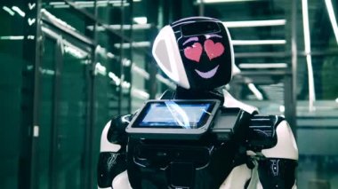 Sibernetik droidin kalp gözleri var.