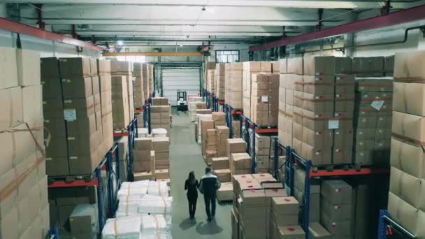 Grande armazém moderno em uma fábrica de papel — Vídeo de Stock