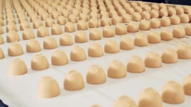 Taşıyıcı boyunca bir sürü şekerleme hareket ediyor.