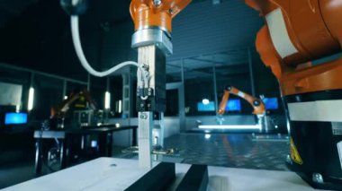 Mikro devre bir robot makine tarafından taşınıyor.