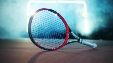 Tenis raketi ve birkaç tenis topu.