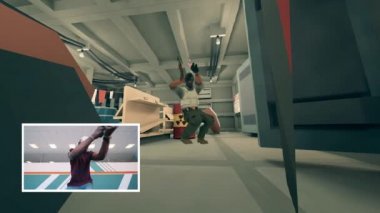 Afrikalı bir adamın ve karakterinin 3 boyutlu sanal oyundaki görüntüsü