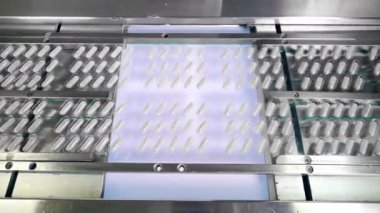 Taşıyıcı makine kabarcıklarda kapsüller taşıyor.