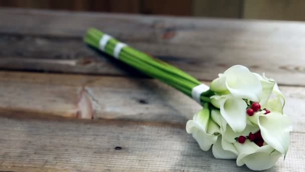 Ramo de flores frescas para bodas . — Vídeos de Stock