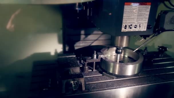 CNC machine automatic drilling. — Stock Video