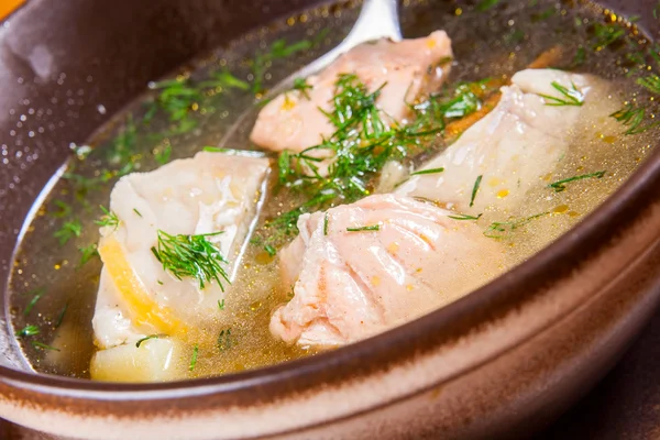 Fischsuppe mit Gemüse — Stockfoto