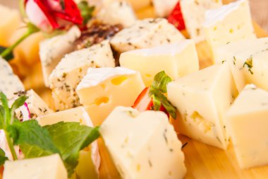 Peynir tabağı. Yakın çekim