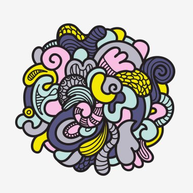 Renkli doodle kentsel öğeleri