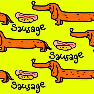 Sosisli sandviç komik sorunsuz arka plan