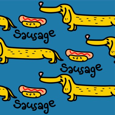 Sosisli sandviç komik sorunsuz arka plan