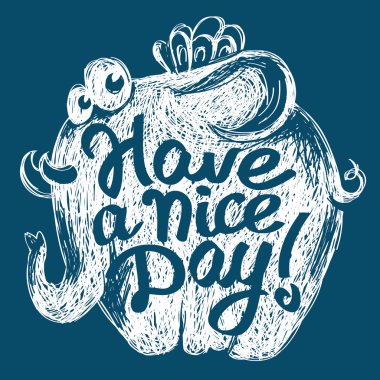 Doodle el çekilmiş fil