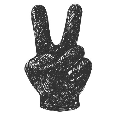 Zafer hareketi ile konturlu el